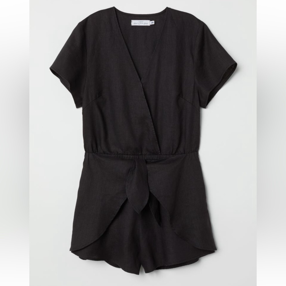 NWT H&M LOGG Linen Romper Jumpsuit Size 14
